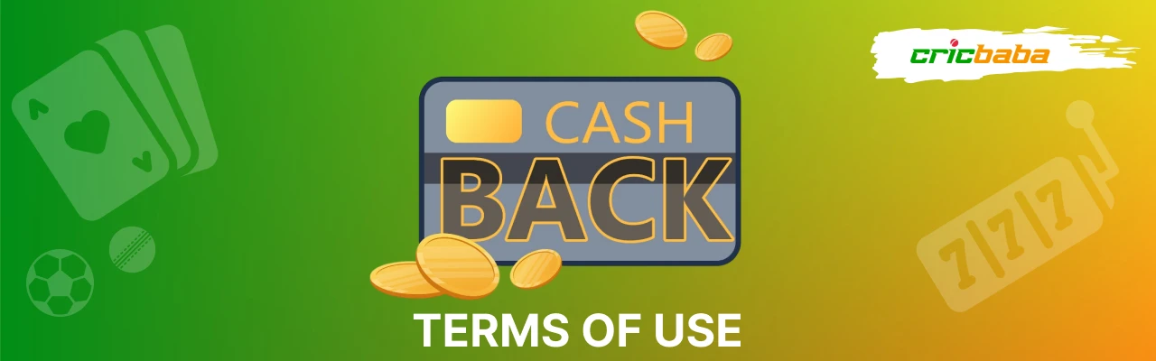 Terms for cricbaba cashback bonus