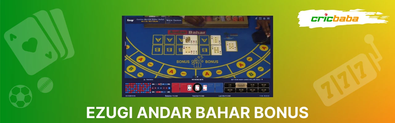 Ezugi andar bahar bonus