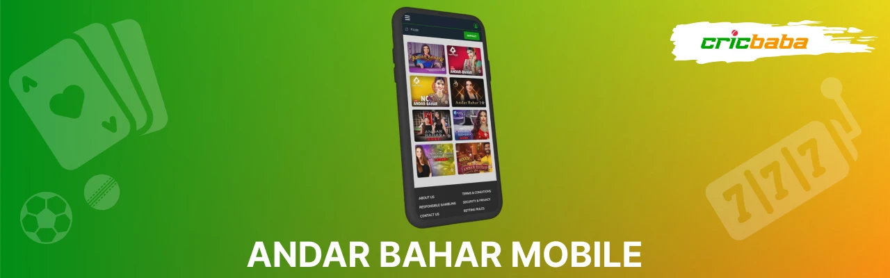 Ezugi andar bahar on mobile device