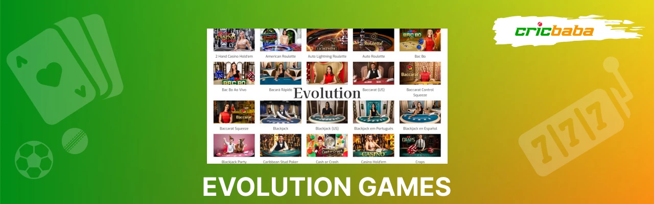 Games by evolution gaming