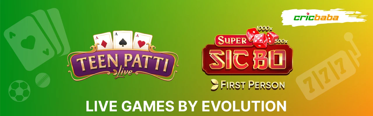 Live games by evolution in india