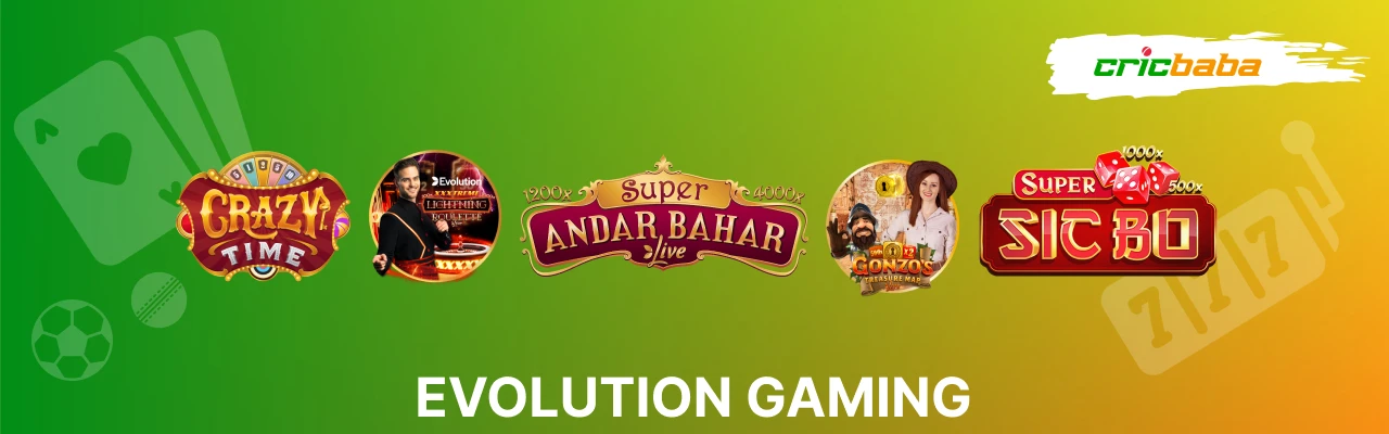 Live games of evolution gaming
