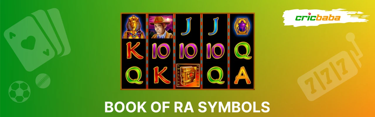 Symbols at book of ra slot