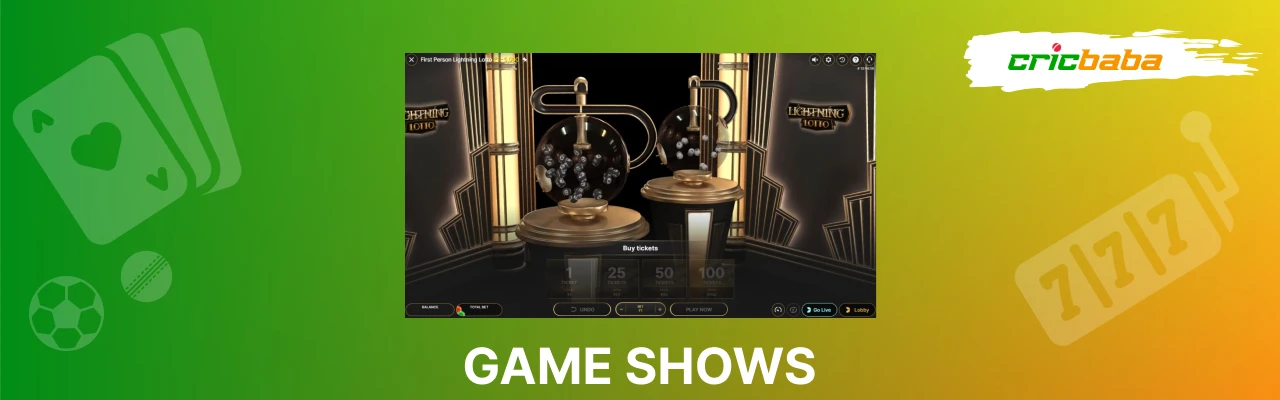 Live game shows in india