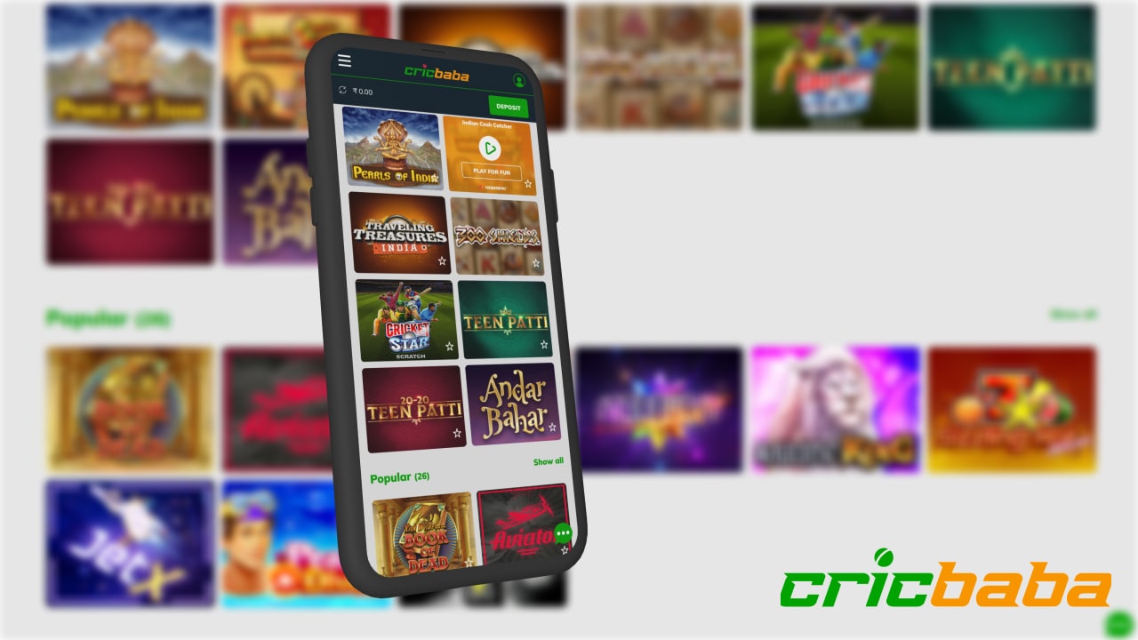 Cricbaba app casino games